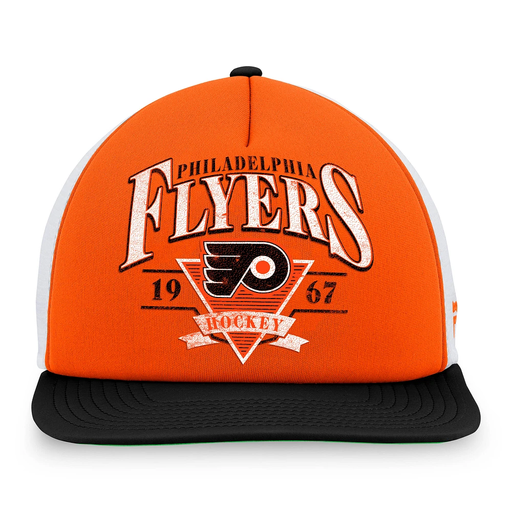 Men's Fanatics  Orange Philadelphia Flyers Classic Foam Adjustable Trucker Hat