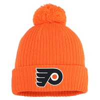 Bonnet en tricot à revers avec pompon Fanatics Orange Philadelphia Flyers pour hommes