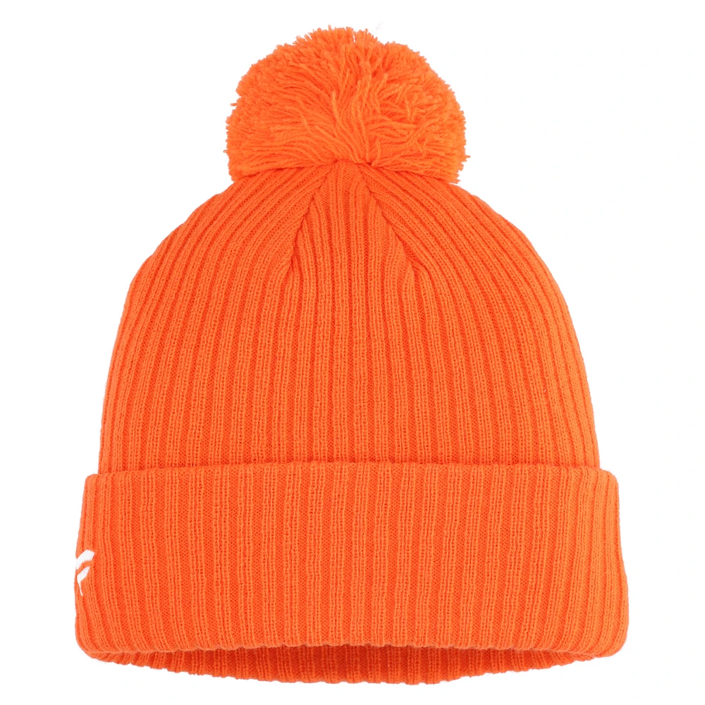Bonnet en tricot à revers avec pompon Fanatics Orange Philadelphia Flyers pour hommes