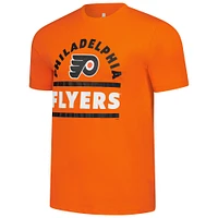 T-shirt orange Fanatics pour homme avec logo des Flyers de Philadelphie