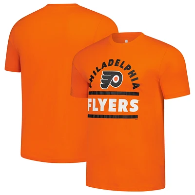 T-shirt orange Fanatics pour homme avec logo des Flyers de Philadelphie