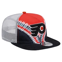 Men's New Era  Black/Orange Philadelphia Flyers Throwback V-Dye Adjustable Golfer Hat