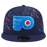 Men's New Era  Navy Philadelphia Flyers Americana Fireworks 59FIFTY Fitted Hat