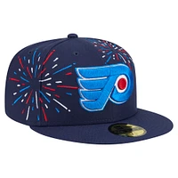 Men's New Era  Navy Philadelphia Flyers Americana Fireworks 59FIFTY Fitted Hat