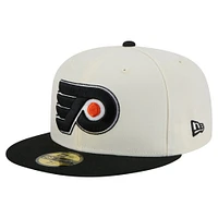 Men's New Era  White Philadelphia Flyers Chrome Two-Toned 59FIFTY Fitted Hat