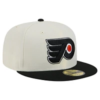 Men's New Era  White Philadelphia Flyers Chrome Two-Toned 59FIFTY Fitted Hat