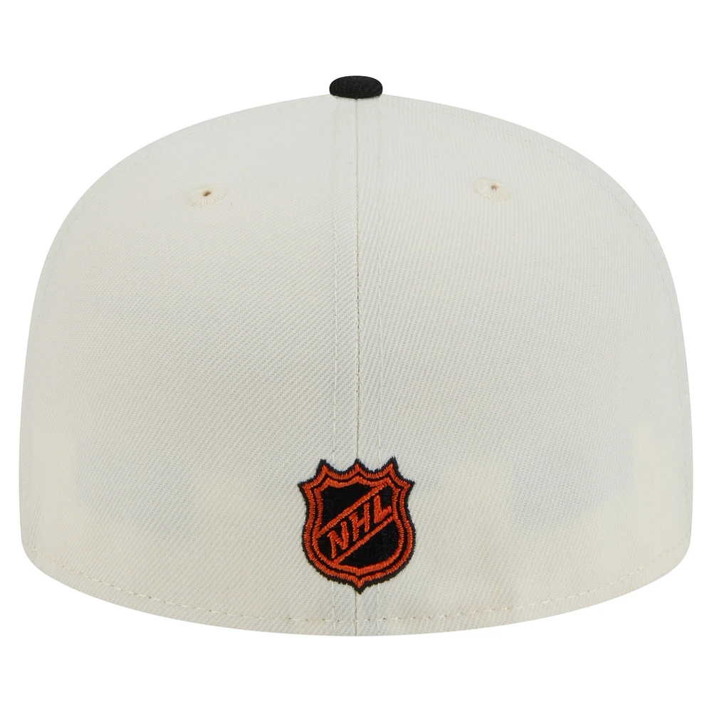 Men's New Era  White Philadelphia Flyers Chrome Two-Toned 59FIFTY Fitted Hat