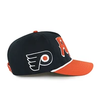Men's '47 Black/Orange Philadelphia Flyers Dropshadow Rope Hitch Adjustable Hat