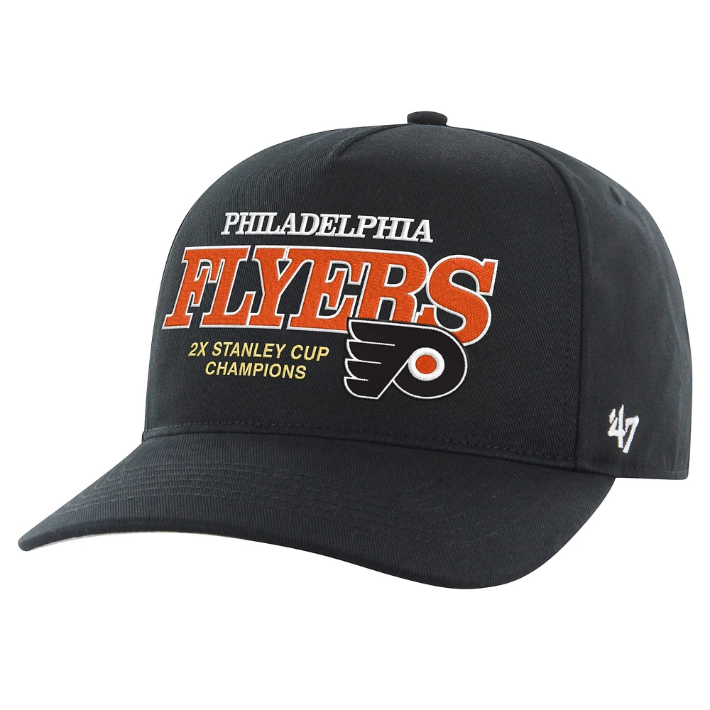 Casquette réglable avec attelage de boîte de pénalité des champions de la Coupe Stanley 2X des Flyers de Philadelphie '47 noirs pour hommes