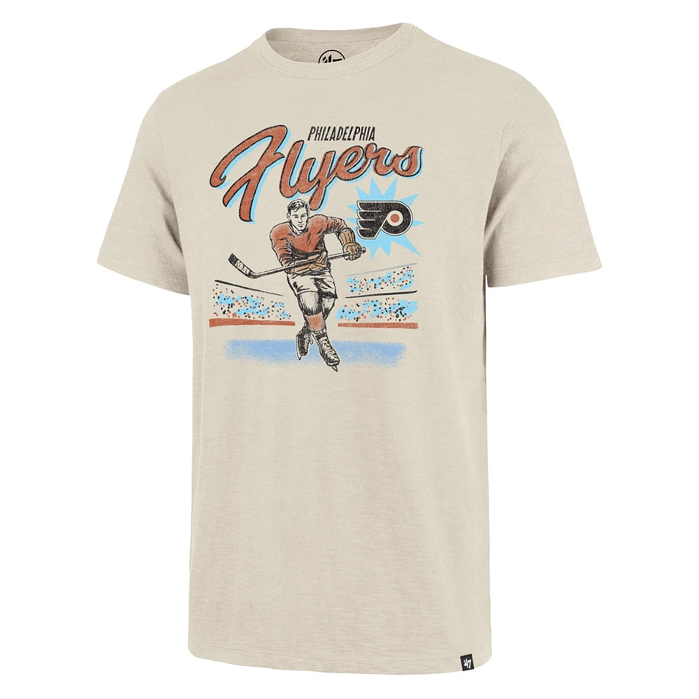 T-shirt de hockey Golden Scrum pour homme '47 Natural Philadelphia Flyers