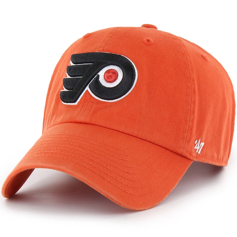 Casquette ajustable Clean Up de l'équipe des Flyers de Philadelphie '47 orange pour hommes