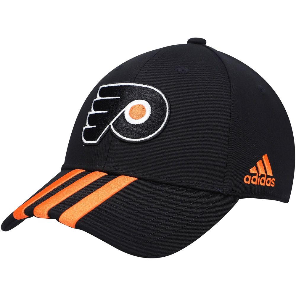 Men's adidas Black Philadelphia Flyers Locker Room Three Stripe Adjustable Hat