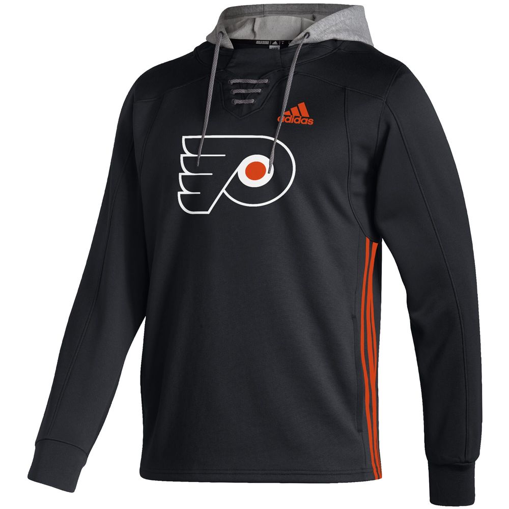 Men's adidas Black Philadelphia Flyers Skate Lace AEROREADY Pullover Hoodie