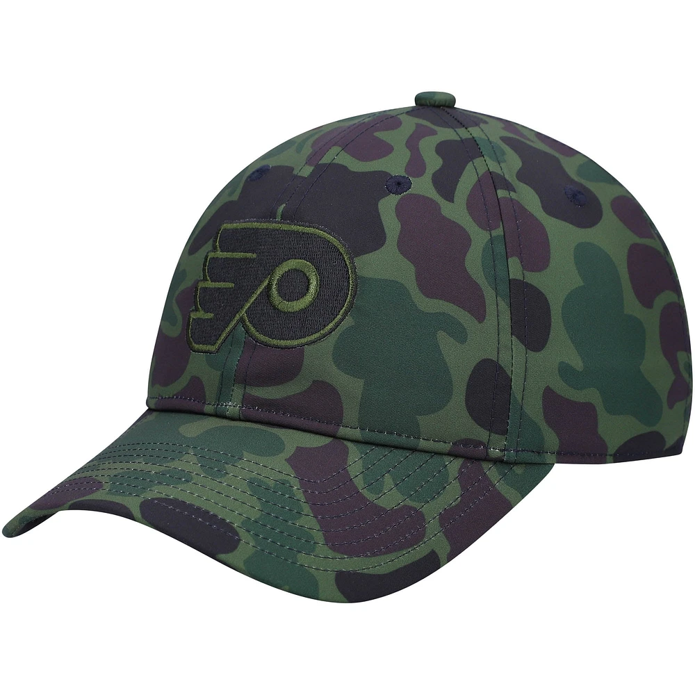 Casquette réglable et ample pour vestiaire des Flyers de Philadelphie adidas Camo pour hommes