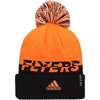 Men's adidas Orange/Black Philadelphia Flyers COLD.RDY Cuffed Knit Hat with Pom