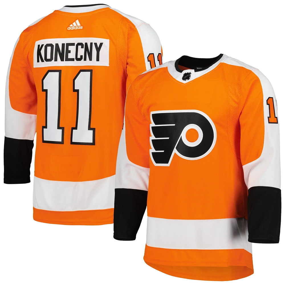 Men's adidas Travis Konecny Orange Philadelphia Flyers Home Primegreen Authentic Player Jersey