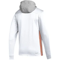 Men's adidas White Philadelphia Flyers Refresh Skate Lace AEROREADY Pullover Hoodie