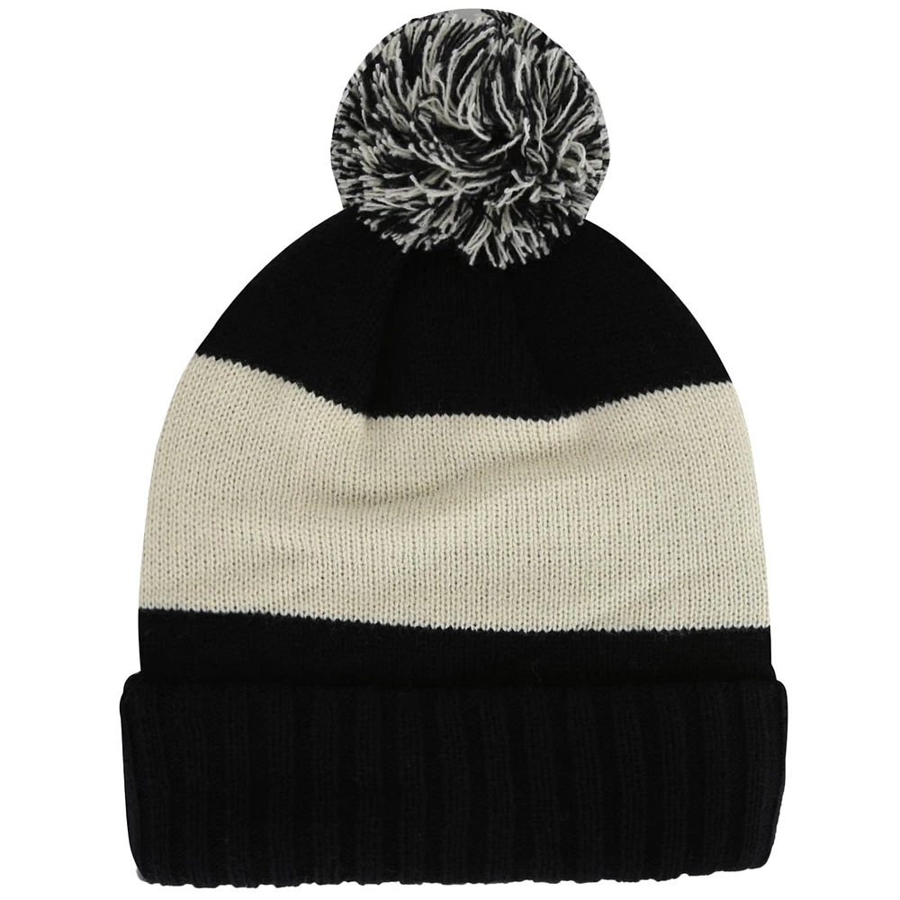 Men's American Needle Black/Cream Philadelphia Flyers Adeline Cuffed Knit Hat with Pom