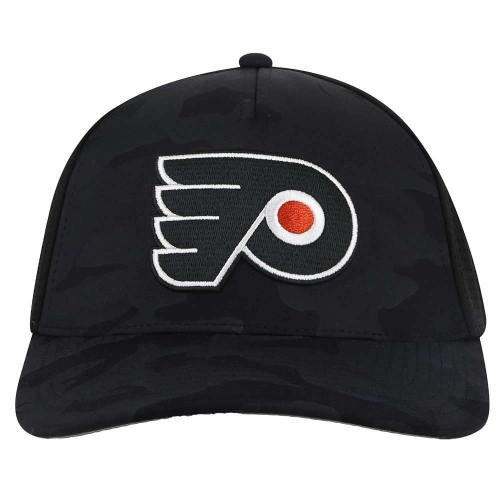 Men's American Needle  Black Philadelphia Flyers Valin Camo Super Tech Vented Adjustable Hat