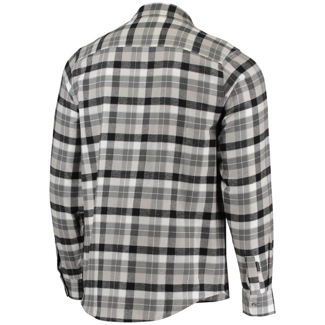 Chemise boutonnée à manches longues et carreaux Ease pour homme, modèle Antigua noir/gris, des Flyers de Philadelphie