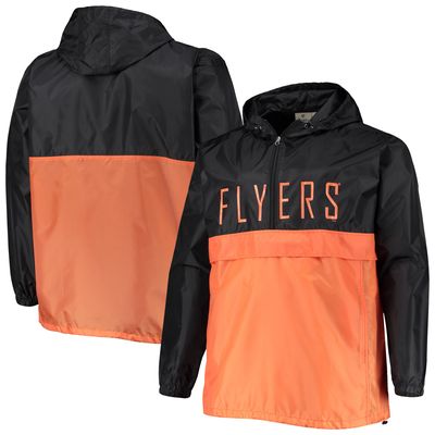 Men's Black Philadelphia Flyers Big & Tall Anorak Half-Zip Pullover Hoodie