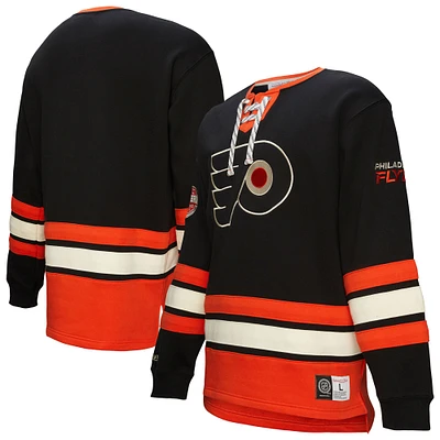 Men's Black Philadelphia Flyers Heritage Lace-Up Pullover Sweatshirt