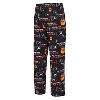 Pantalon en tricot à imprimé intégral Philadelphia Flyers noir Concepts Sport pour hommes