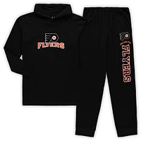 Men's Concepts Sport Black Philadelphia Flyers Big & Tall Pullover Hoodie Joggers Sleep Set