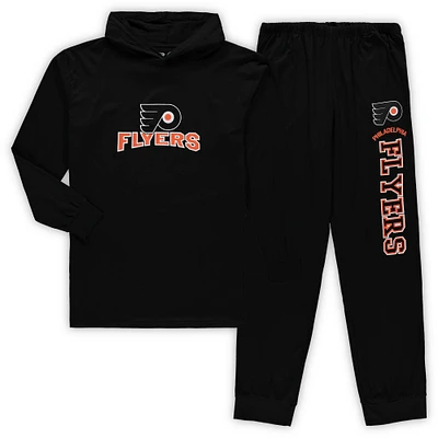 Men's Concepts Sport Black Philadelphia Flyers Big & Tall Pullover Hoodie Joggers Sleep Set