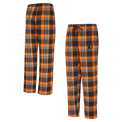 Pantalon de nuit en flanelle pour homme Concepts Sport Orange/Noir Philadelphia Flyers Region