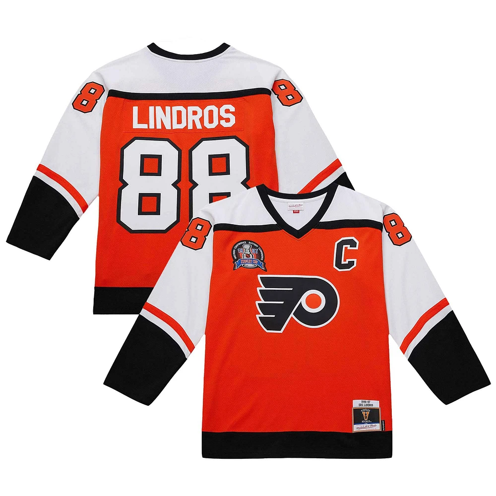 Maillot de jeu puissance orange Eric Lindros pour homme des Flyers Philadelphie 1996-97