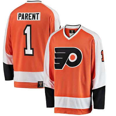 Fanatics pour hommes Bernie Parent Orange Philadelphia Flyers Premier Breakaway Maillot de joueur retraité