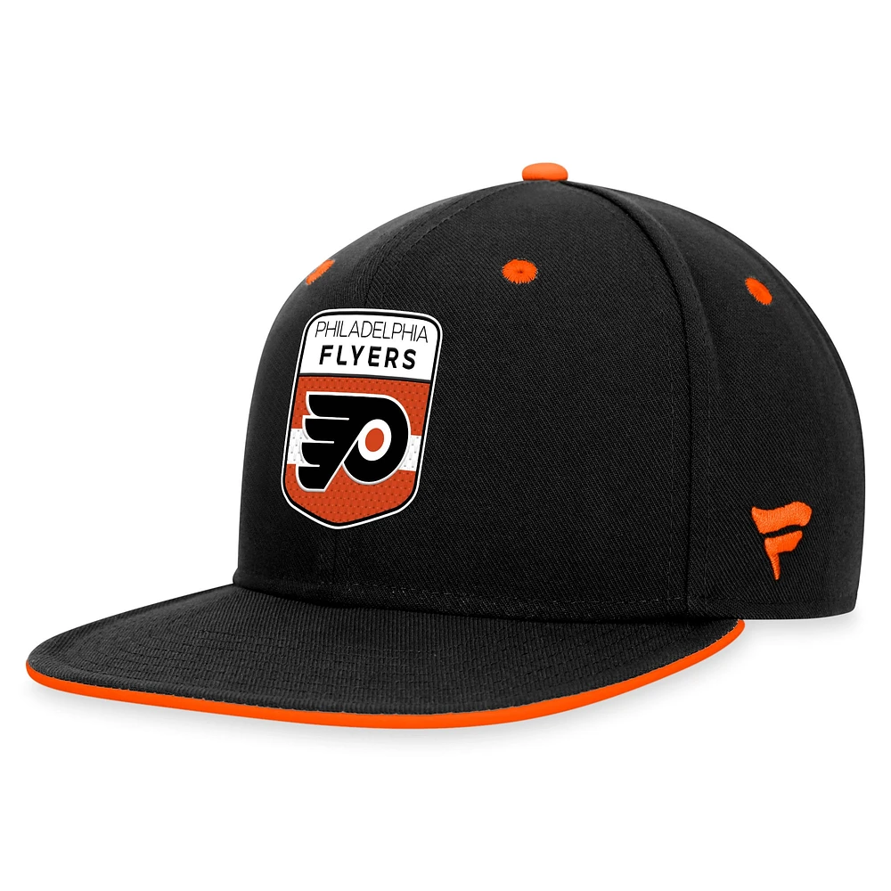 Casquette Snapback NHL Draft Fanatics noire des Flyers de Philadelphie pour hommes