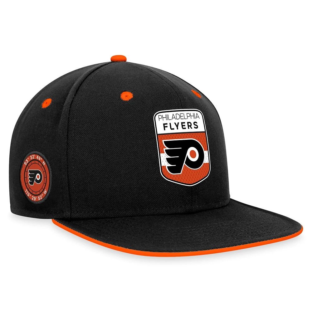 Casquette Snapback NHL Draft Fanatics noire des Flyers de Philadelphie pour hommes