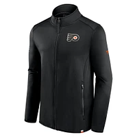 Veste entièrement zippée Fanatics noire Philadelphia Flyers Authentic Pro pour hommes