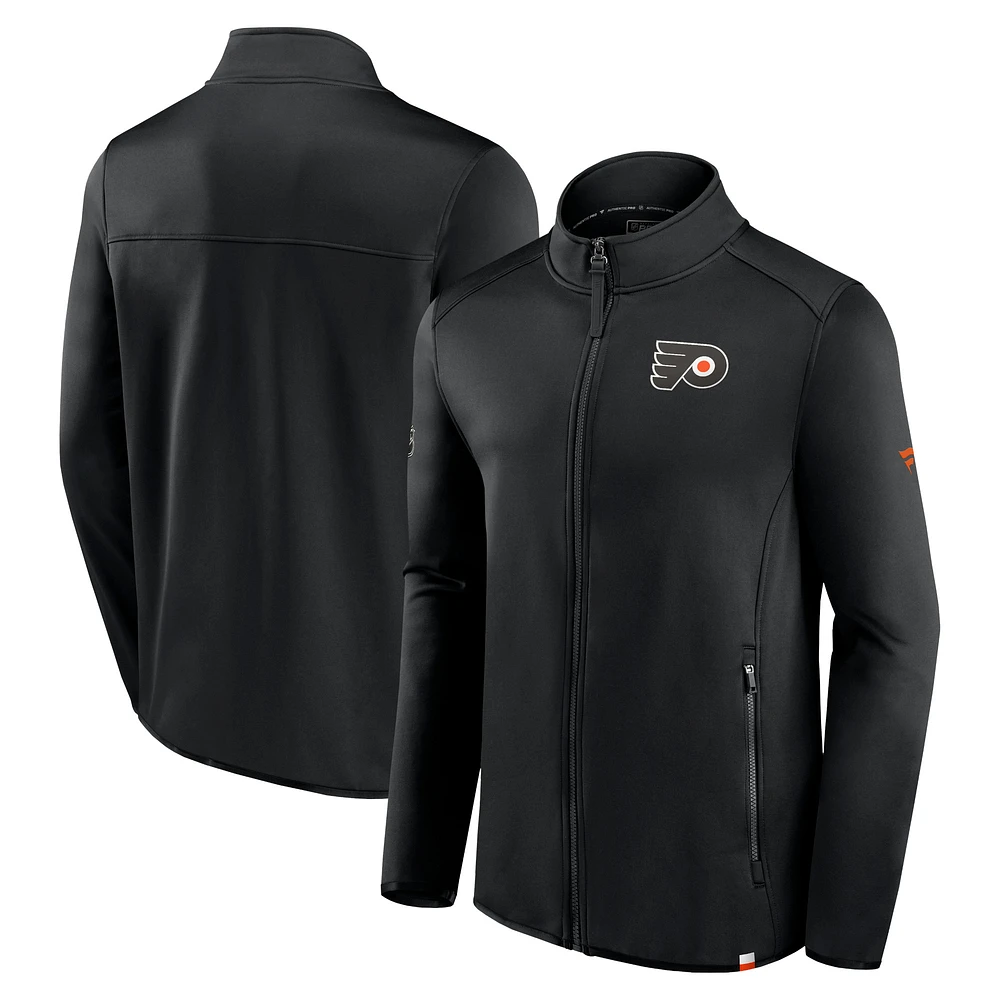 Veste entièrement zippée Fanatics noire Philadelphia Flyers Authentic Pro pour hommes