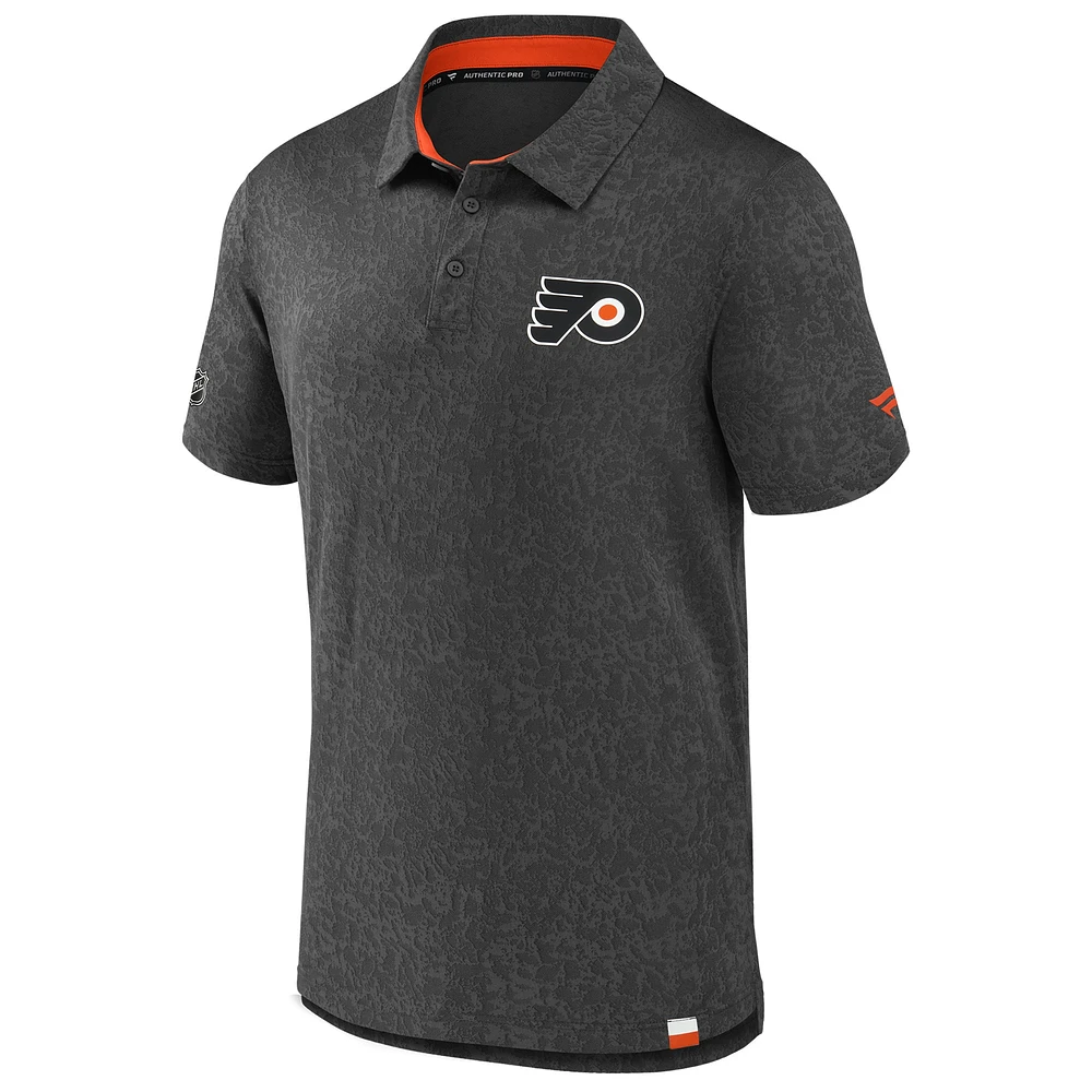 Men's Fanatics  Black Philadelphia Flyers Authentic Pro Jacquard Polo
