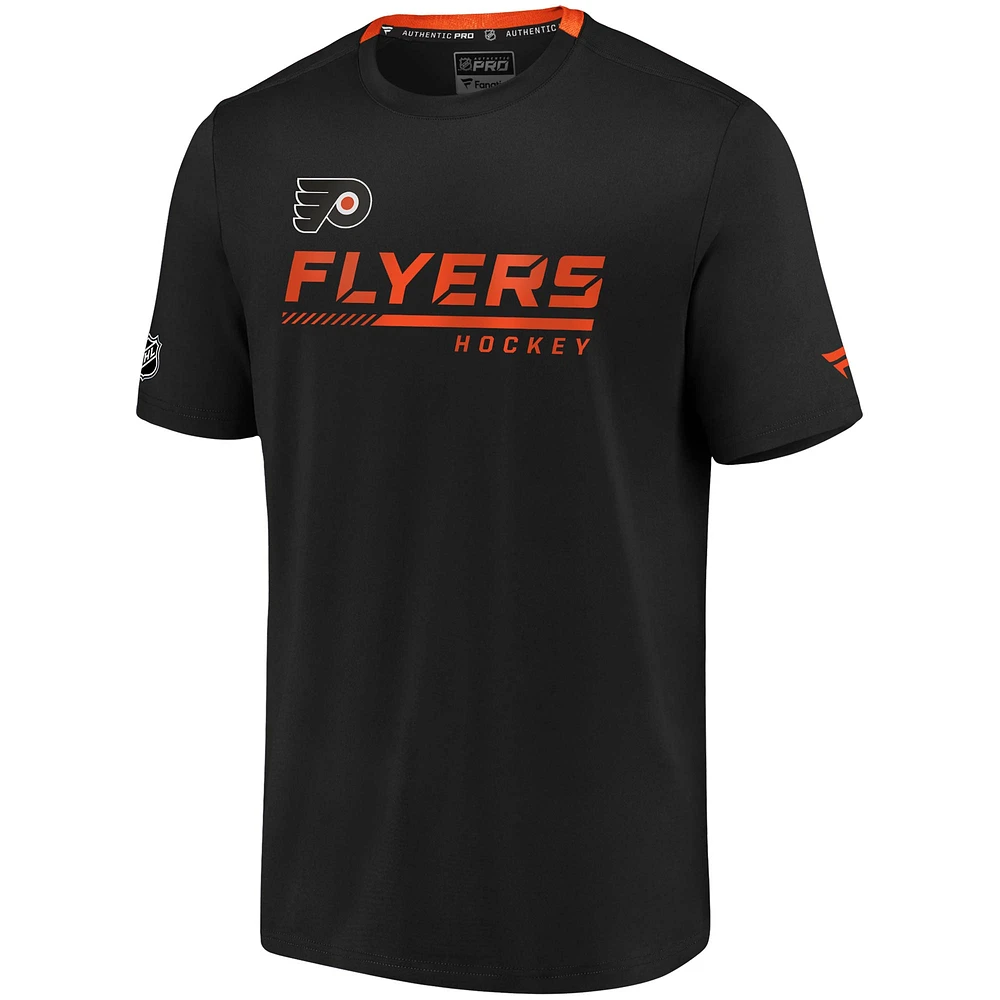 T-shirt de performance authentique Pro Locker Room Fanatics pour hommes, noir, Flyers Philadelphie