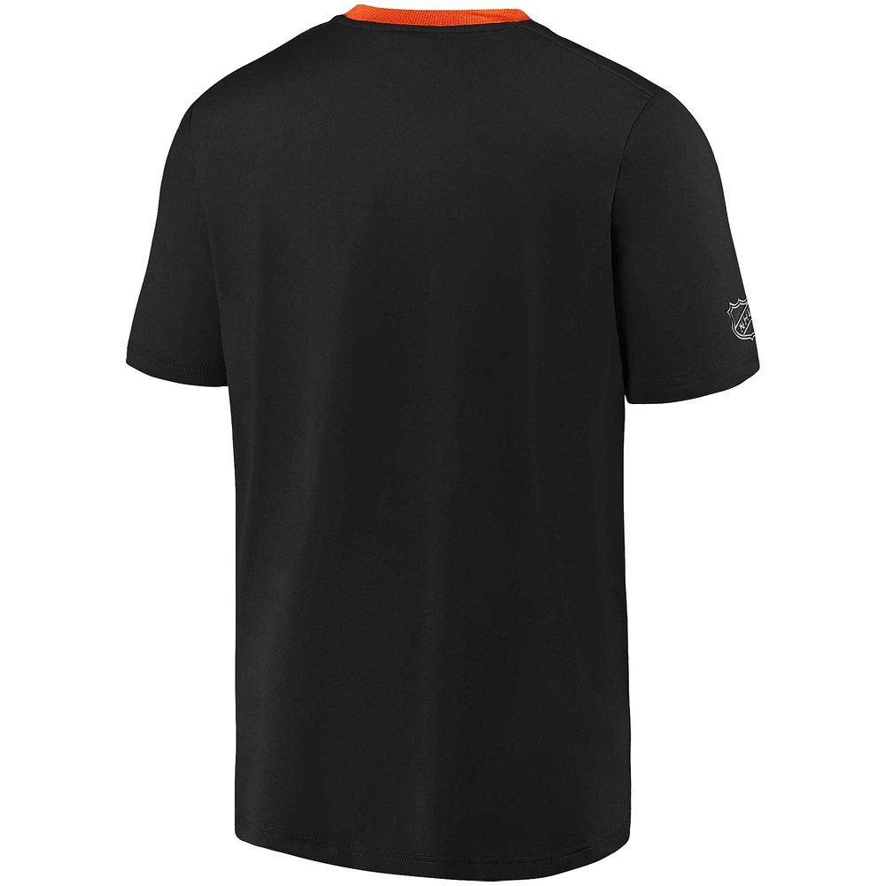 T-shirt de performance authentique Pro Locker Room Fanatics pour hommes, noir, Flyers Philadelphie