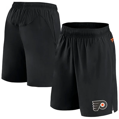 Short Pro Tech authentique Fanatics noir des Flyers de Philadelphie pour hommes