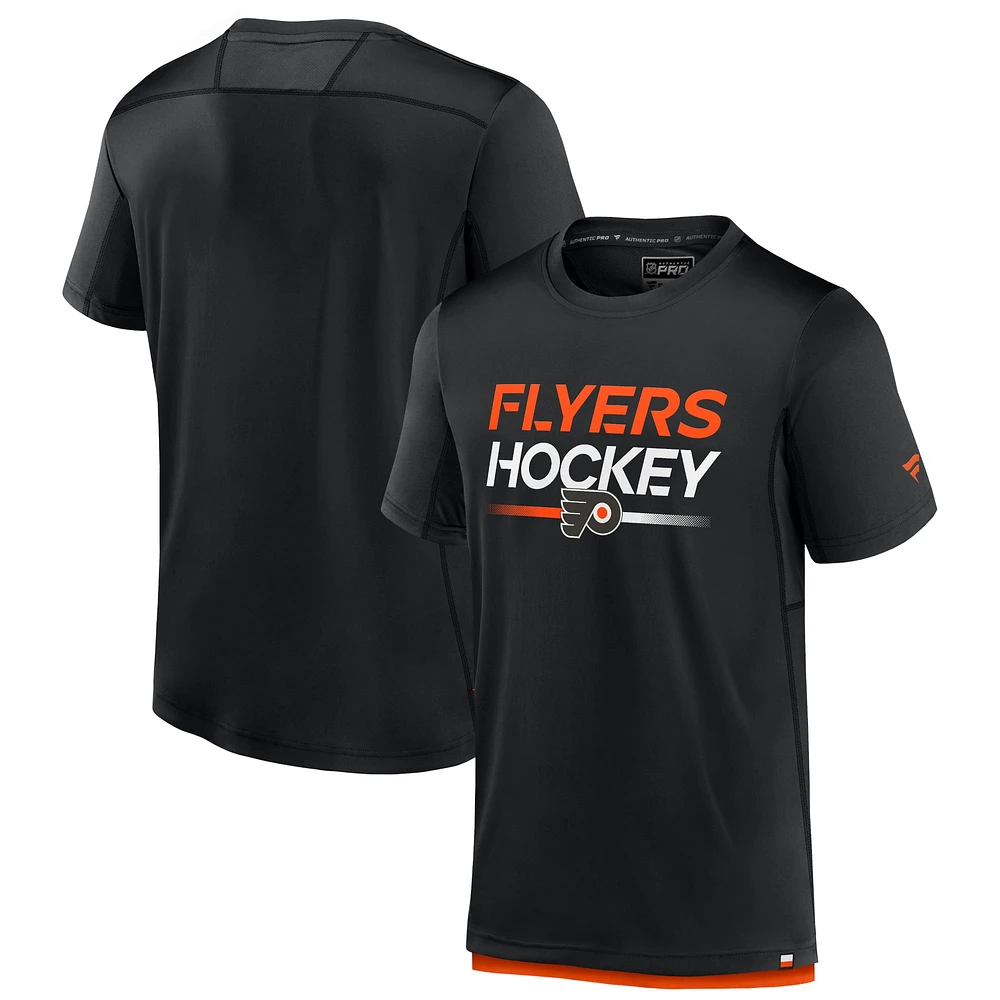 Men's Fanatics  Black Philadelphia Flyers Authentic Pro Tech T-Shirt