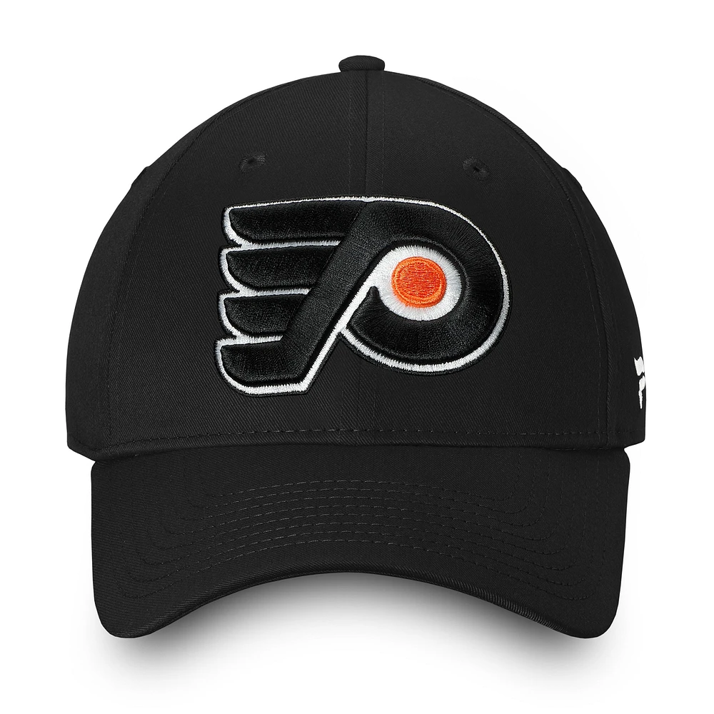 Casquette ajustable noire Fanatics des Flyers de Philadelphie pour hommes