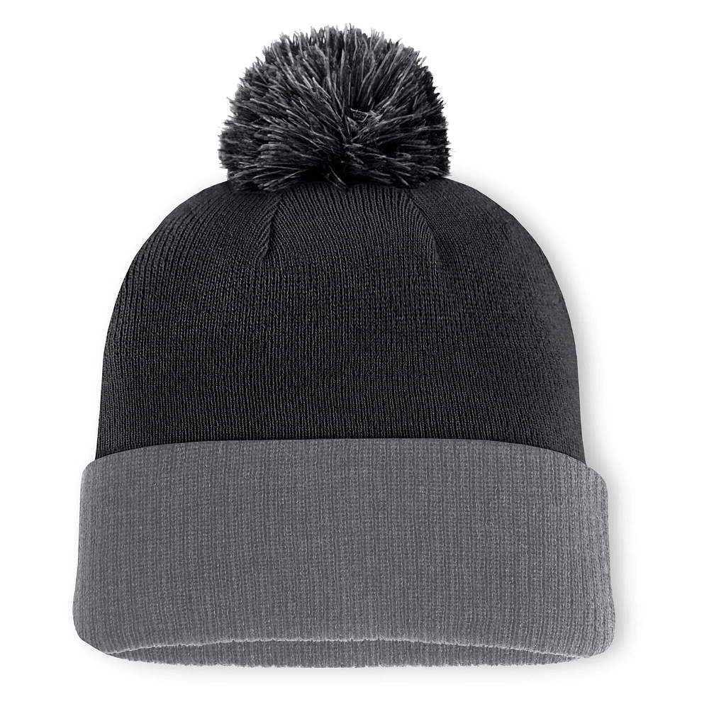 Bonnet en tricot à revers avec pompon Fanatics pour homme, noir, des Flyers de Philadelphie