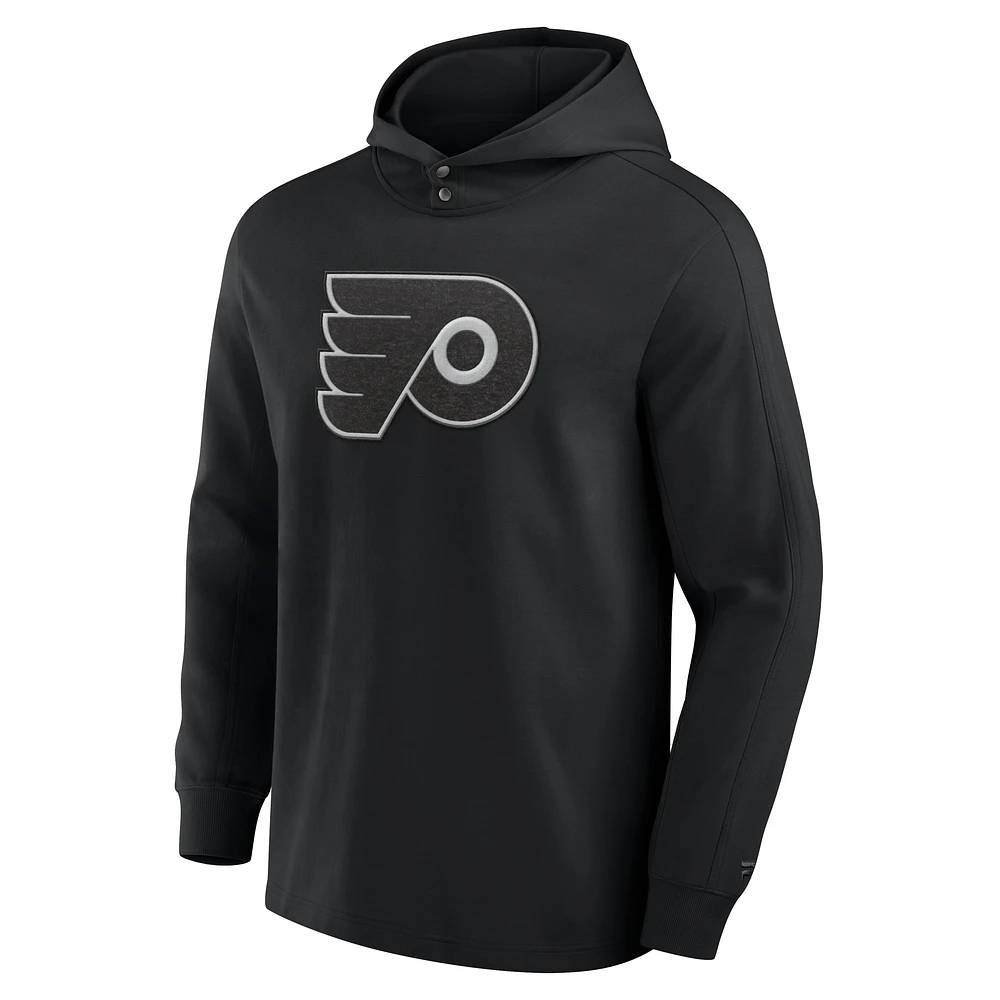 T-shirt à capuche manches longues noir Philadelphia Flyers Elements Blaze Tri-Blend Fanatics pour hommes