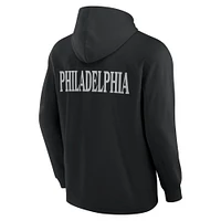 Men's Fanatics Black Philadelphia Flyers Elements Blaze Tri-Blend Long Sleeve Hoodie T-Shirt