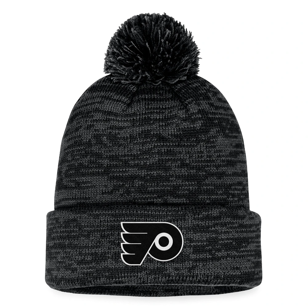 Men's Fanatics Black Philadelphia Flyers Fundamental Cuffed Knit Hat with Pom