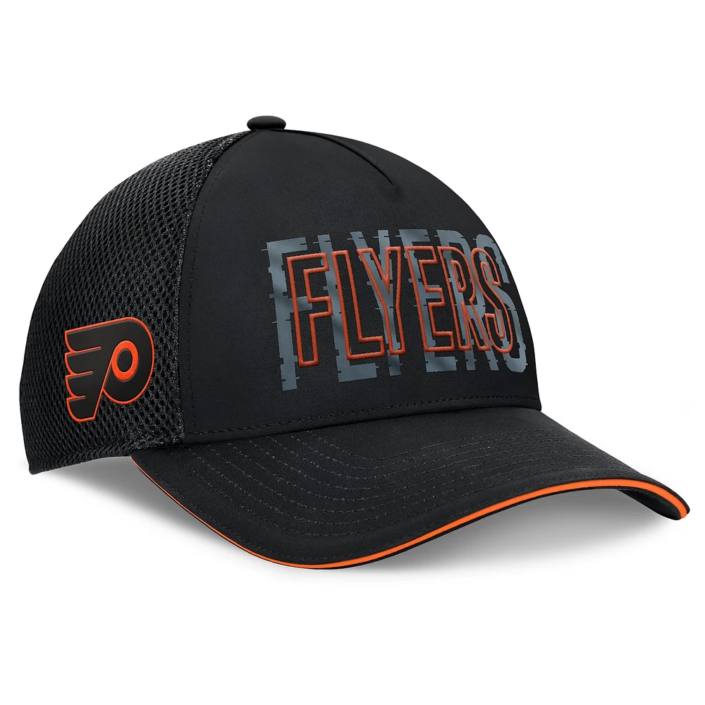 Casquette Flex Fundamental noire pour hommes des Flyers de Philadelphie Fanatics