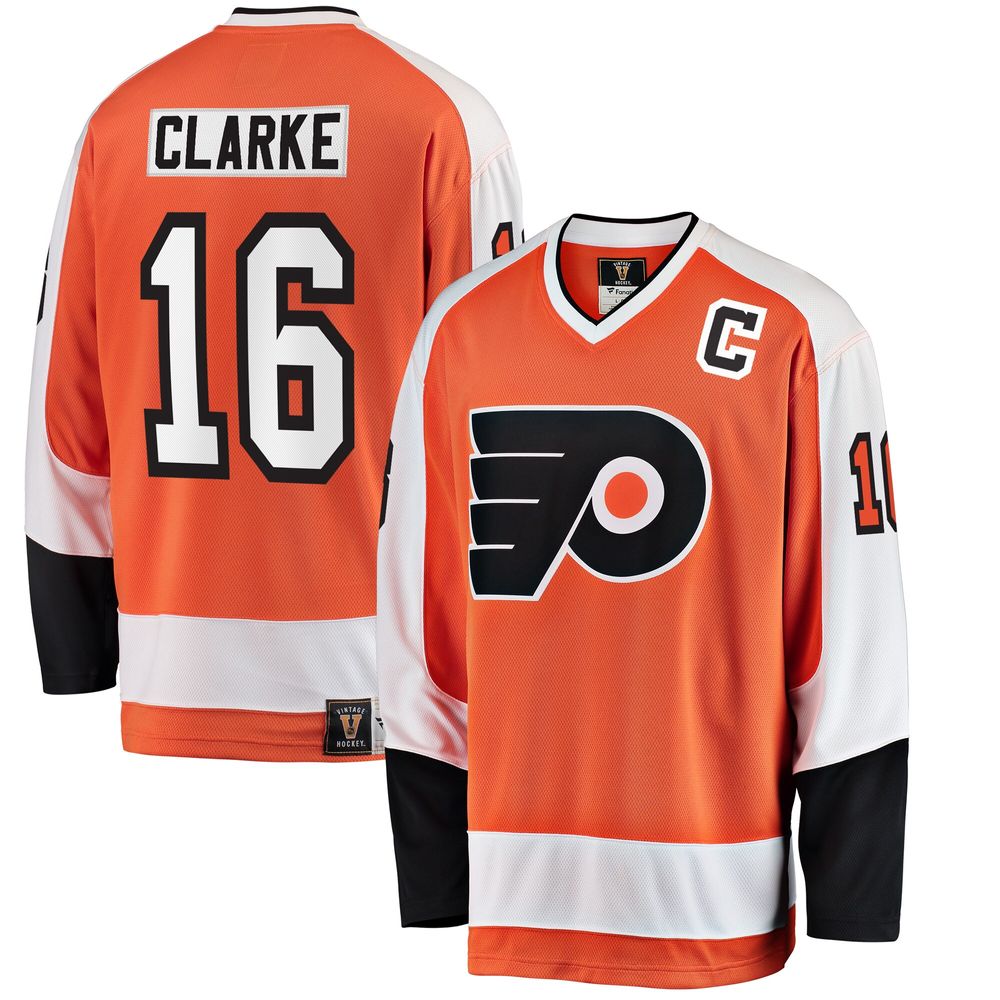 Fanatics Branded Men's Fanatics Branded Bobby Clarke Orange Philadelphia  Flyers Premier Breakaway Retired Player Jersey