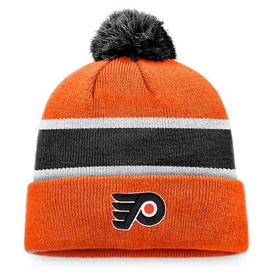 Philadelphia Flyers Fanatics Branded Breakaway Cuffed Knit Hat with Pom - Orange/Black