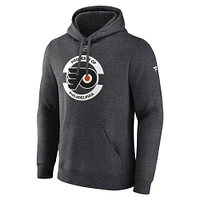 Men's Fanatics  Heather Charcoal Philadelphia Flyers Authentic Pro Core Secondary Fleece Pullover Hoodie